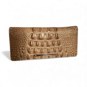 🛑SOLD 🛑Brahmin Tan Crocodile-Embossed Wallet